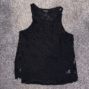 Black Floral Tank Top